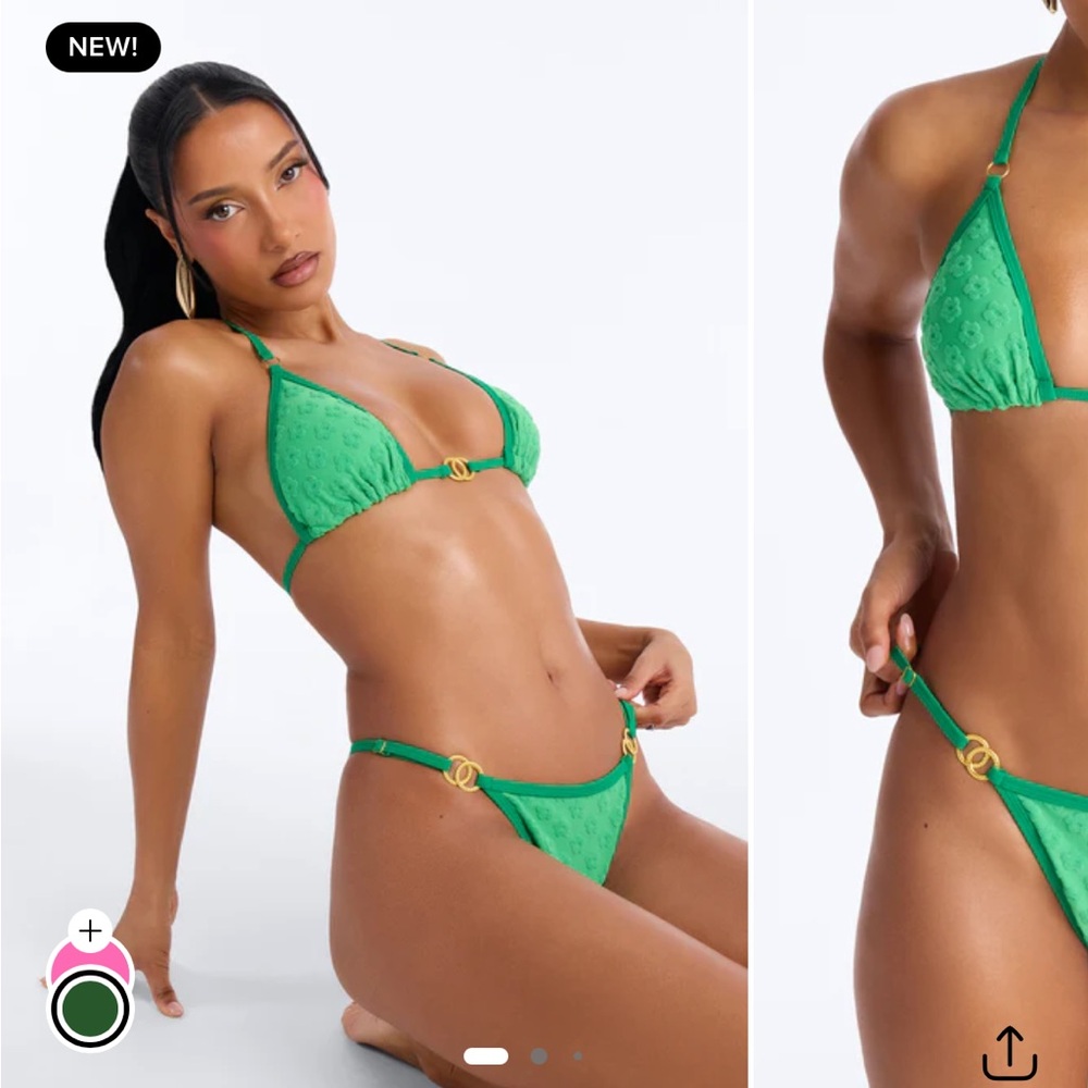 Fashion Nova Vibrant Green Bikini Set